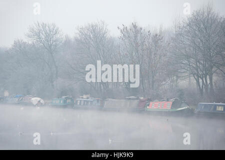 Alba sul fiume Lea, in Hackney, Londra Foto Stock