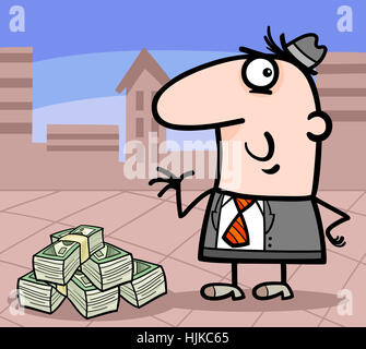 Città, illustrazione, ricca, ricchi ben off, rapporti aziendali, trattare, Foto Stock