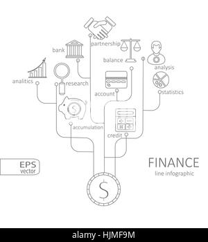 Banche e casse di risparmio - consente di finanziare una infografica illustrazione vettoriale Illustrazione Vettoriale