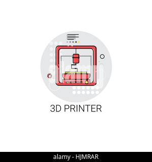 Stampante 3d tecnologia moderna icona Illustrazione Vettoriale