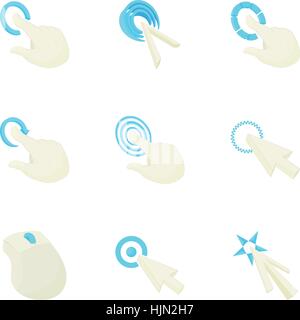 Cursore set di icone. Cartoon illustrazione del cursore 9 icone vettoriali per il web Illustrazione Vettoriale