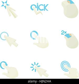 Puntatore set di icone. Cartoon illustrazione del puntatore di 9 icone vettoriali per il web Illustrazione Vettoriale