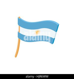 Argentina icona bandiera in stile cartoon su sfondo bianco Illustrazione Vettoriale