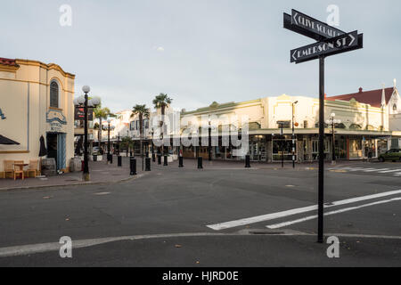 La giunzione di Clive Square e Emerson Street, Napier, Isola del nord, Nuova Zelanda. Foto Stock