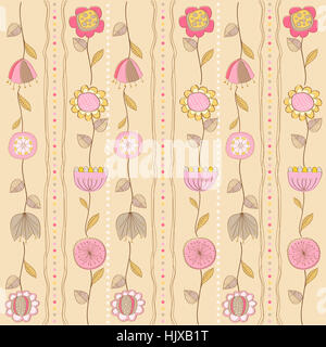 Flower, impianti nuovi, ornamento, decorazione, sfondo, piastrelle, stilizzata, bella, Foto Stock