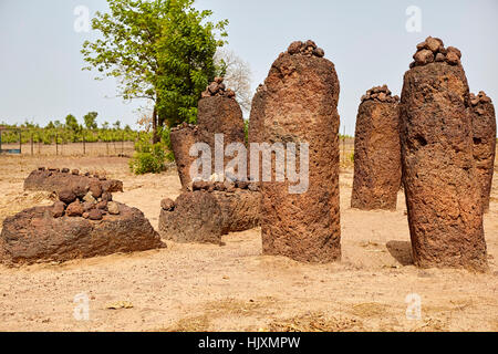 Wassu circoli di pietra, sito Patrimonio Mondiale dell'UNESCO, il Gambia, Africa Foto Stock