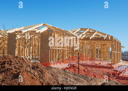 Nuovo case suburbane attualmente in costruzione Foto Stock