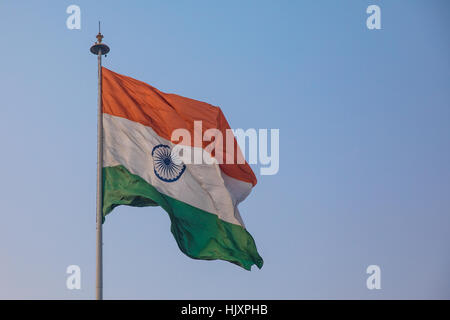 Bandiera indiana - Connaught Circus, New Delhi, India. Foto Stock