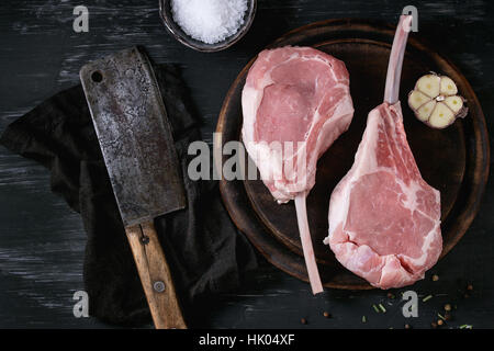 Materie bovine tomahawk bistecca Foto Stock