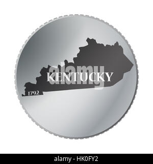 Un Kentucky moneta dello stato isolato su uno sfondo bianco Foto Stock