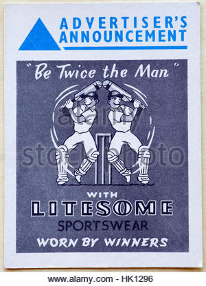 Litesome Sportswear, originale pubblicità d'epoca risalente alla fine degli anni cinquanta Foto Stock