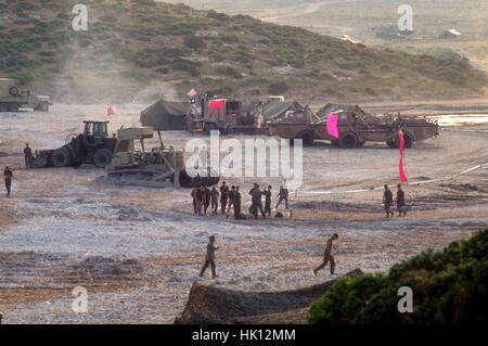 L'isola di Sardegna (Italia) gamma militare di Capo Teulada Foto Stock