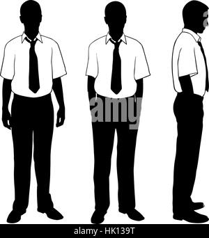 Sagome di persone che pongono in camicie Illustrazione Vettoriale