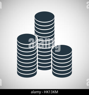 Una pila di tondo di monete. Illustrazione della foto. Foto Stock