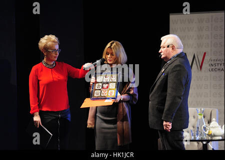 Swidnica, Polonia. 25 gennaio 2017. Incontro con l'ex presidente Lech Walesa (Lejba Cohne) Beata Moskal Slaniewska, credito: Kazimierz Jurewicz/Alamy Live News Foto Stock