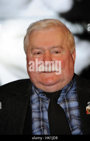 Incontro con l'ex presidente Lech Walesa ( Lejba Cohne) credito: Foto Kazimierz Jurewicz/Alamy Live News, IPN "TW Bolek" Foto Stock