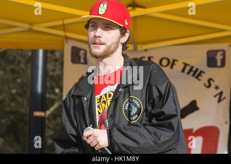 Hull, Regno Unito. 4 febbraio 2017. anti sun dimostrazione in hull, uk credit: Matteo appleyard/alamy live news Foto Stock