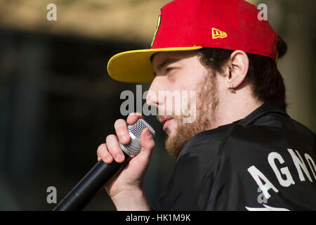 Hull, Regno Unito. 4 febbraio 2017. anti sun dimostrazione in hull, uk credit: Matteo appleyard/alamy live news Foto Stock