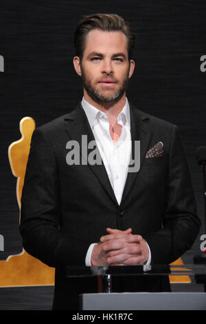 Los Angeles, CA, Stati Uniti d'America. 15 gennaio, 2015. 15 Gennaio 2015 - Los Angeles, California - Chris Pine. 87Th annuale di Academy Awards le candidature degli annunci. Photo credit: Byron Purvis/AdMedia Credito: Byron Purvis/AdMedia/ZUMA filo/Alamy Live News Foto Stock