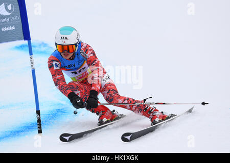 Almaty, Kazakhstan. 3 febbraio, 2017. Asa Ando (JPN) compete in sci alpino alla XXVIII Universiade Invernale Almaty 2017 donne Slalom Gigante a Shymbulak Ski Resort ad Almaty in Kazakistan. Credito: AFLO SPORT/Alamy Live News Foto Stock