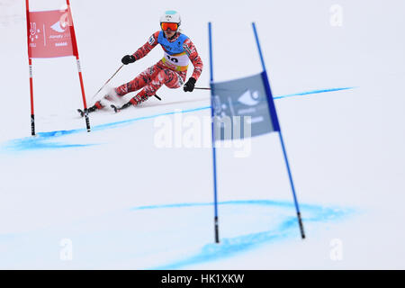 Shymbulak Ski Resort, Almaty, Kazakhstan. 3 febbraio, 2017. Asa Ando (JPN) presso lo sci alpino la concorrenza durante la XXVIII Universiade Invernale Almaty 2017 donne Slalom Gigante a Shymbulak Ski Resort, Almaty, Kazakhstan. Credito: AFLO SPORT/Alamy Live News Foto Stock