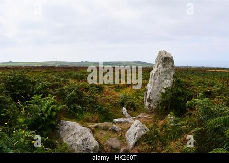 Chun castello, un'età del ferro hillfort vicino a Penzance, Cornwall, Regno Unito Foto Stock