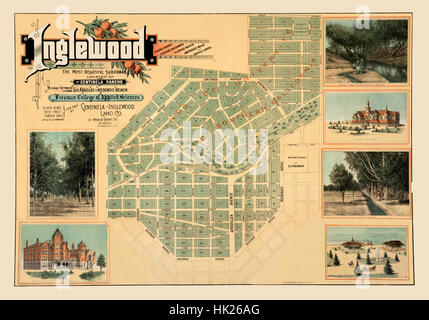 Mappa di Inglewood 1885 Foto Stock