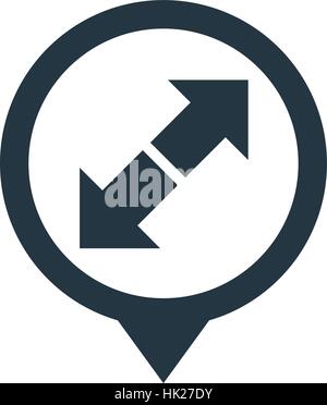 Due dirette in direzioni opposte frecce nel cerchio. Illustrazione Vettoriale. Illustrazione Vettoriale