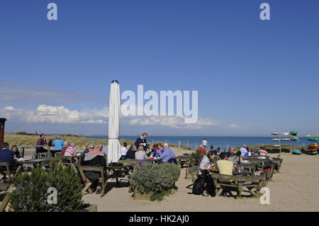 Beach bar sulla spiaggia di Knoll sul Studland Bay Isle of Purbeck Dorset Inghilterra Foto Stock