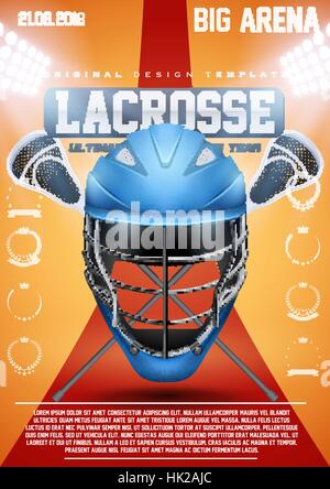 Modello di poster di lacrosse sport Illustrazione Vettoriale
