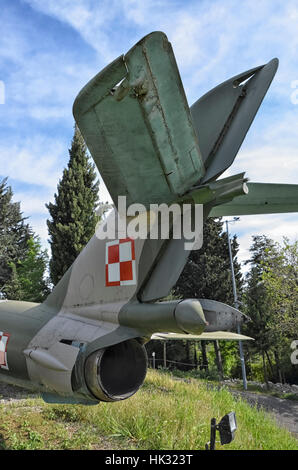 Vista del timone della Lim-6bis jet da combattimento Foto Stock