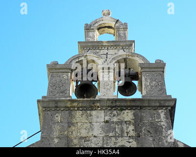 Korcula chiesa antica torre campanaria,croazia,l'Europa,4 Foto Stock