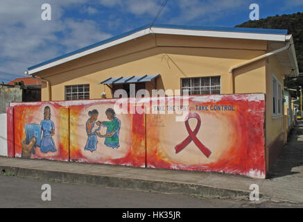 La consapevolezza del AIDS campaign Soufriere, St. Lucia, Piccole Antille Dicembre 2012 Foto Stock