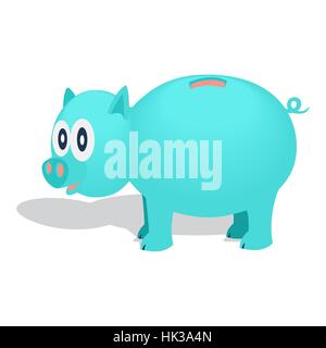Salvadanaio con ombra. Illustrazione Vettoriale, isolato dal contesto. Illustrazione Vettoriale