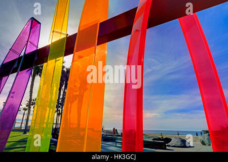 Surfhenge, Imperial Beach, San Diego, California, Stati Uniti d'America Foto Stock