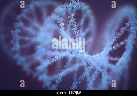 Acido desossiribonucleico (DNA), la molecola che porta le istruzioni di genetica dello sviluppo, il funzionamento e la riproduzione di tutti gli organismi viventi di un Foto Stock