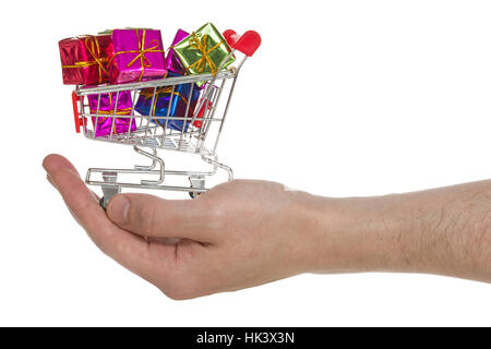 Presente, isolato, basket, rapporti aziendali, trattare, transazione commerciale, Foto Stock