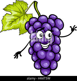 Cibo, aliment, uva, illustrazione, frutta, carattere, lieti, modesta, Foto Stock