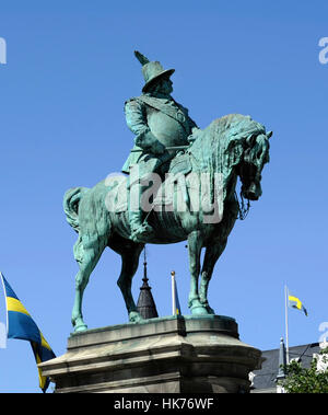 Carlo X Gustavo di Svezia o Carl Gustave (1622-1660). Re di Svezia a partire dal 1654-1660. Statua di John Borjeson (1835-1910), 1896, Malmo. La Svezia. Foto Stock