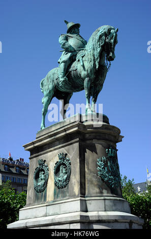 Carlo X Gustavo di Svezia o Carl Gustave (1622-1660). Re di Svezia a partire dal 1654-1660. Statua di John Borjeson (1835-1910), 1896, Malmo. La Svezia. Foto Stock