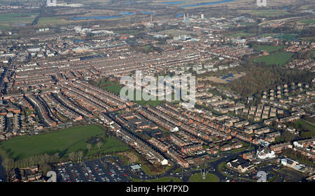 Vista aerea di Glasshoughton e Castleford, West Yorkshire, Regno Unito Foto Stock