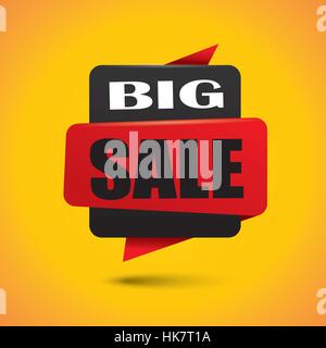 Grande vettore di vendita banner - rosso e nero Illustrazione Vettoriale