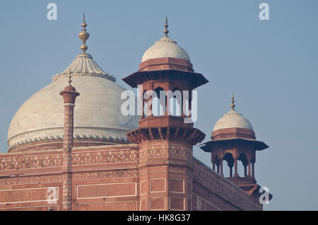 Dettagli dell'edificio più bello del mondo, il Taj Mahal Foto Stock