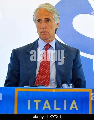 Giovanni Malago', Presidente del Comitato Olimpico Nazionale Italiano (CONI) durante una riunione della Federazione italiana gioco calcio (FIGC). (Foto di Giacomo Morini / Pacific Stampa) Foto Stock