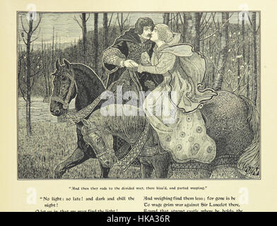Immagine tratta da pagina 99 di "Idilli del Re", che illustra scene delle opere poetiche di Alfred Tennyson, incentrate sui personaggi Vivien, Elaine, Enid e Ginevra, con decorazioni di G. W. Rhead e L. Rhead. Foto Stock