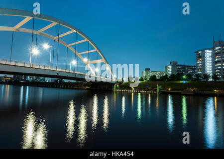 Ponte Toyoshima,Sumida River, Tokyo, Giappone Foto Stock