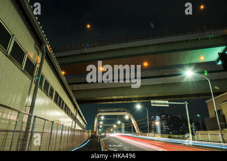 Ponte Toyoshima,Sumida River, Tokyo, Giappone Foto Stock