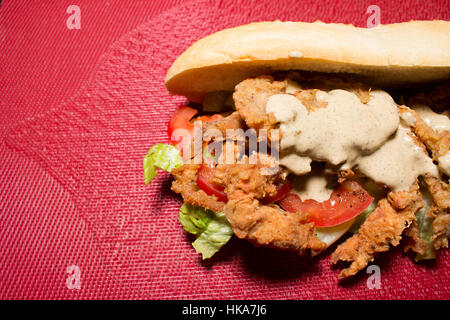 Un guscio morbido crab po-boy. Foto Stock