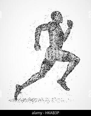 Abstract runner di cerchi neri. Illustrazione della foto. Foto Stock