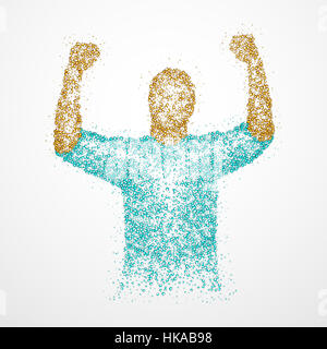 Abstract uomo di successo da cerchi. Illustrazione della foto. Foto Stock